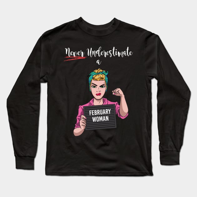 February Woman Long Sleeve T-Shirt by Surta Comigo